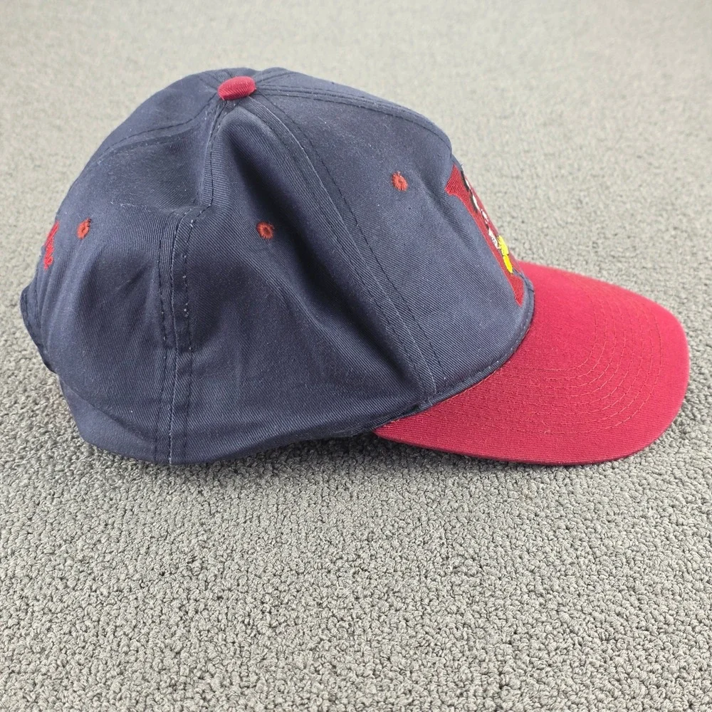 Disney Mickey Mouse‎ Snapback Hat Mens Navy Red Vintage Embroidered OSFM